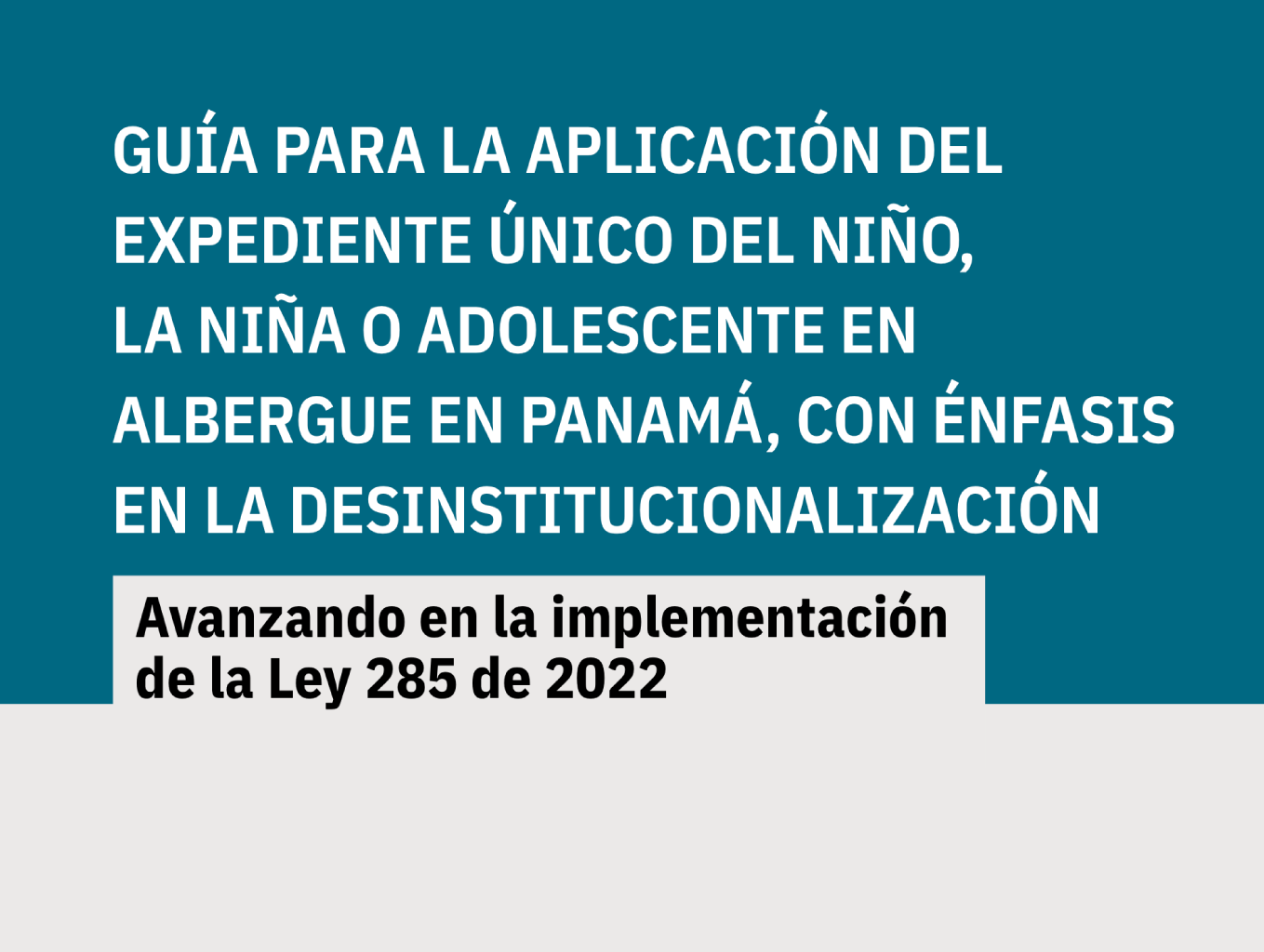 Guía para la aplicación del expediente único del niño, la niña o adolescente en albergue en Panamá, con énfasis en la desinstitucionalización. Avanzando en la implementación de la Ley 285 de 2022